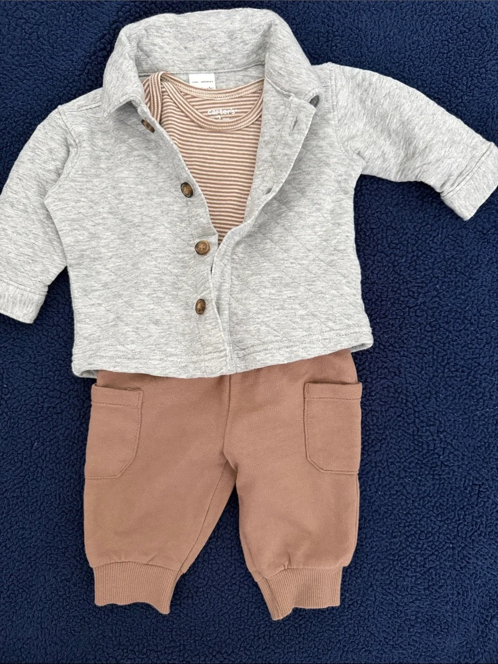 Carter's Neutral Baby Set in Gray, Brown & Cream